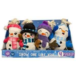 Fringe Studio Pet Shop, Winter Snowman Dog Toy Set, 4pcs